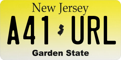 NJ license plate A41URL