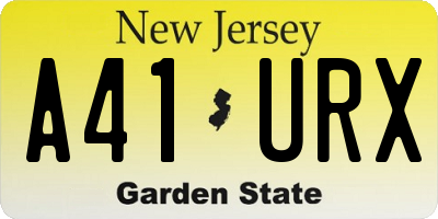 NJ license plate A41URX