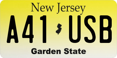 NJ license plate A41USB