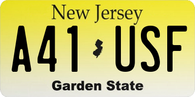NJ license plate A41USF