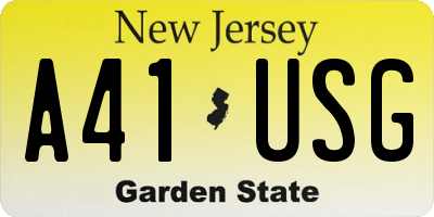 NJ license plate A41USG