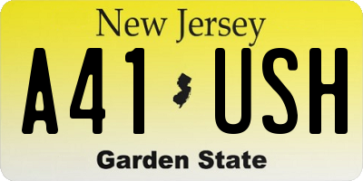 NJ license plate A41USH