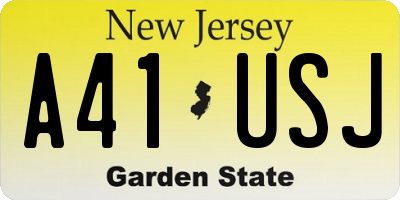 NJ license plate A41USJ