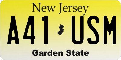 NJ license plate A41USM
