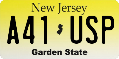 NJ license plate A41USP