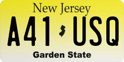 NJ license plate A41USQ