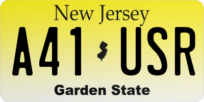 NJ license plate A41USR