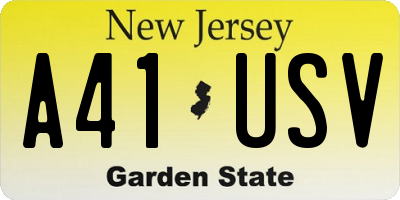 NJ license plate A41USV