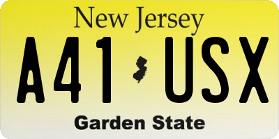 NJ license plate A41USX