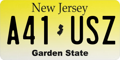 NJ license plate A41USZ