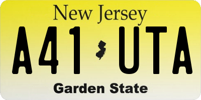 NJ license plate A41UTA