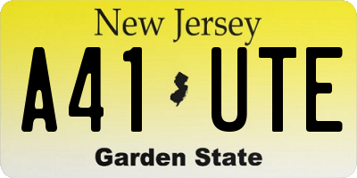 NJ license plate A41UTE