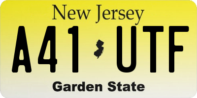 NJ license plate A41UTF