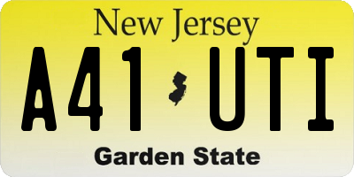 NJ license plate A41UTI