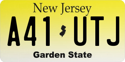 NJ license plate A41UTJ