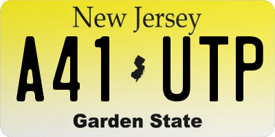 NJ license plate A41UTP