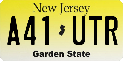 NJ license plate A41UTR