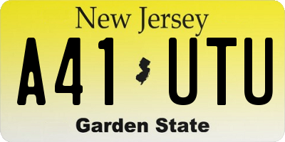 NJ license plate A41UTU
