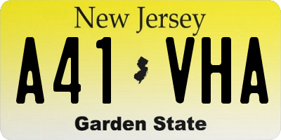 NJ license plate A41VHA