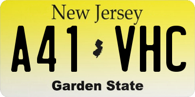 NJ license plate A41VHC
