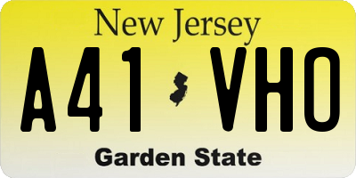 NJ license plate A41VHO