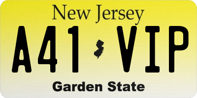 NJ license plate A41VIP