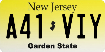 NJ license plate A41VIY