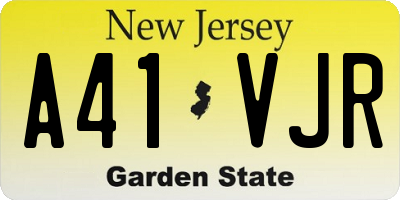 NJ license plate A41VJR