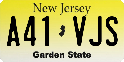 NJ license plate A41VJS