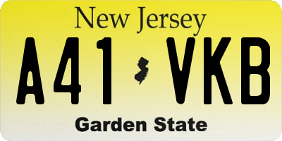 NJ license plate A41VKB