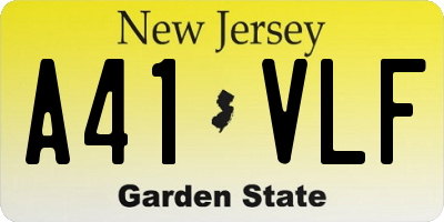 NJ license plate A41VLF