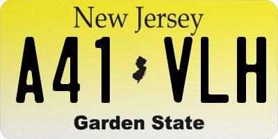 NJ license plate A41VLH