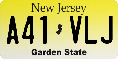 NJ license plate A41VLJ
