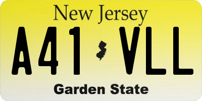 NJ license plate A41VLL