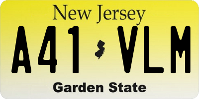 NJ license plate A41VLM