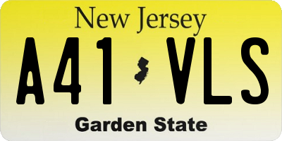 NJ license plate A41VLS
