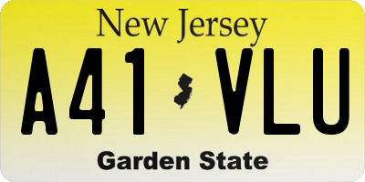 NJ license plate A41VLU