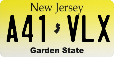 NJ license plate A41VLX