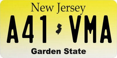 NJ license plate A41VMA