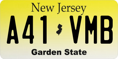 NJ license plate A41VMB