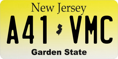 NJ license plate A41VMC