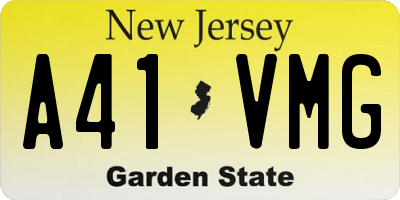 NJ license plate A41VMG