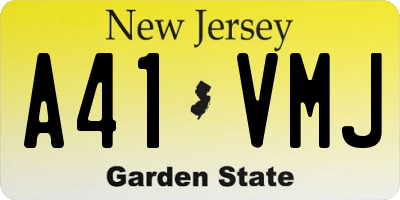 NJ license plate A41VMJ