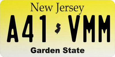 NJ license plate A41VMM