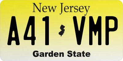 NJ license plate A41VMP