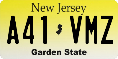 NJ license plate A41VMZ