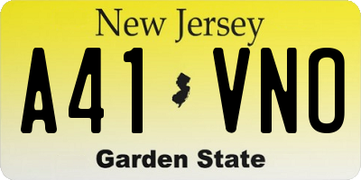 NJ license plate A41VNO