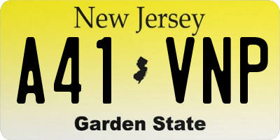 NJ license plate A41VNP