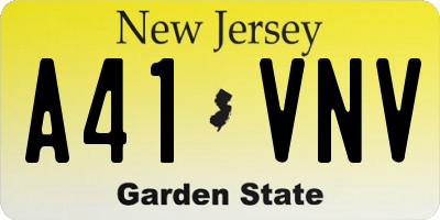 NJ license plate A41VNV