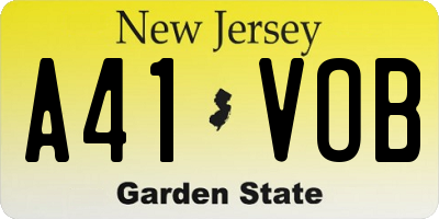 NJ license plate A41VOB